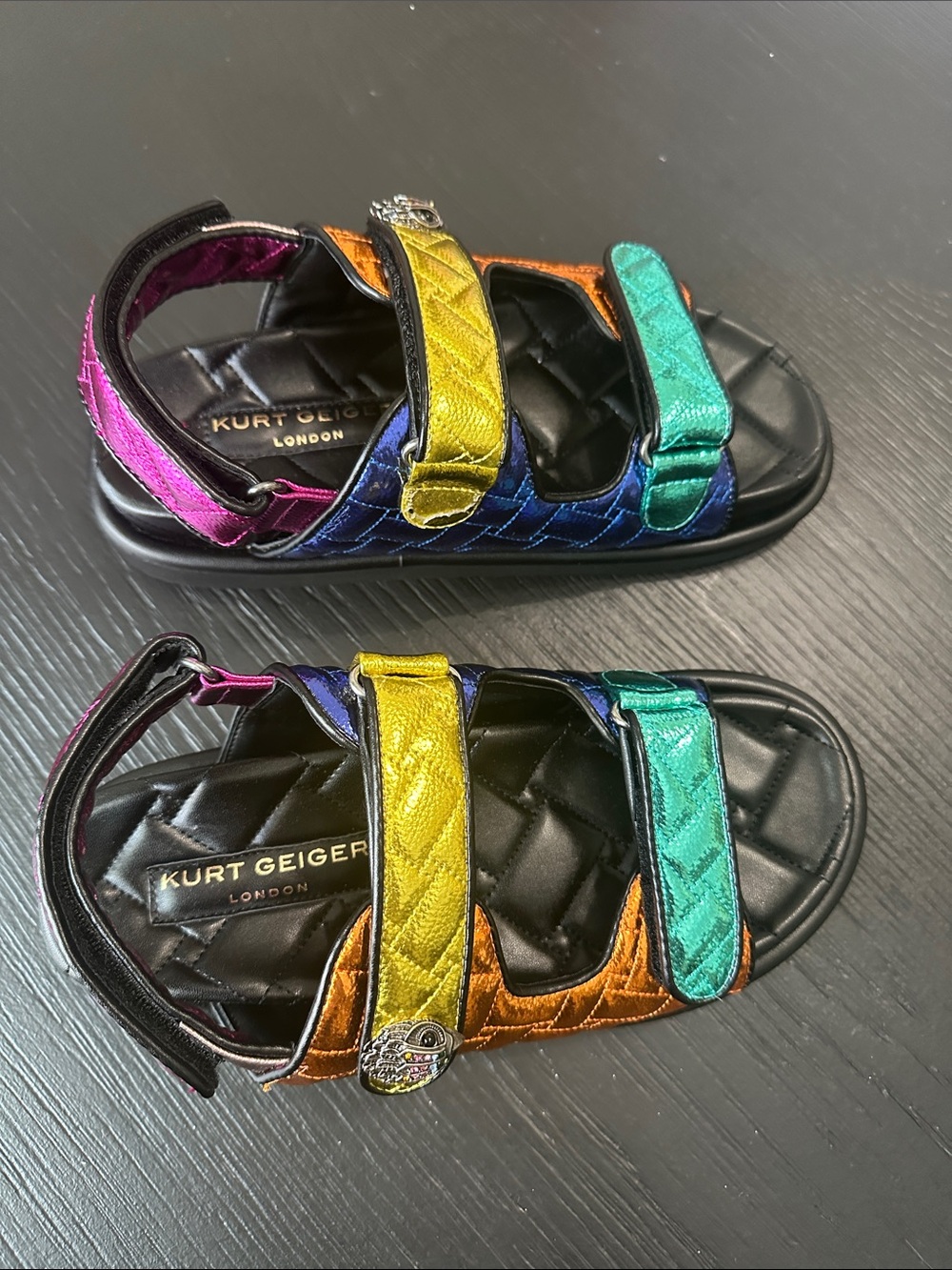 Kurt Geiger Women’s Rainbow Metallic Multi-Color Strap Sandals